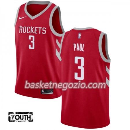 Canotte Bambino Houston Rockets Chris Paul 3 Nike 2017-18 Rosso Swingman
